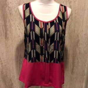 Pixley Hot Pink & Navy Tank Top